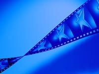 stars on a film strip - powerpoint backgrounds