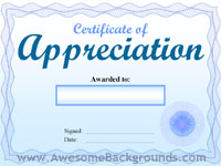 appreciation certificate - powerpoint backgrounds
