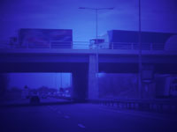 bridge over 3 lane highway - powerpoint backgrounds