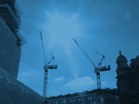 construction industry cranes - powerpoint backgrounds