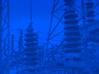 electric power industry power station insulators - powerpoint backgrounds