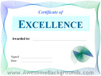 excellence certificate - powerpoint backgrounds