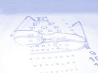 eye test chart and spectacles - powerpoint backgrounds