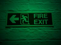 fire exit sign - powerpoint backgrounds
