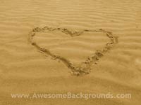 love heart in the sand - powerpoint backgrounds