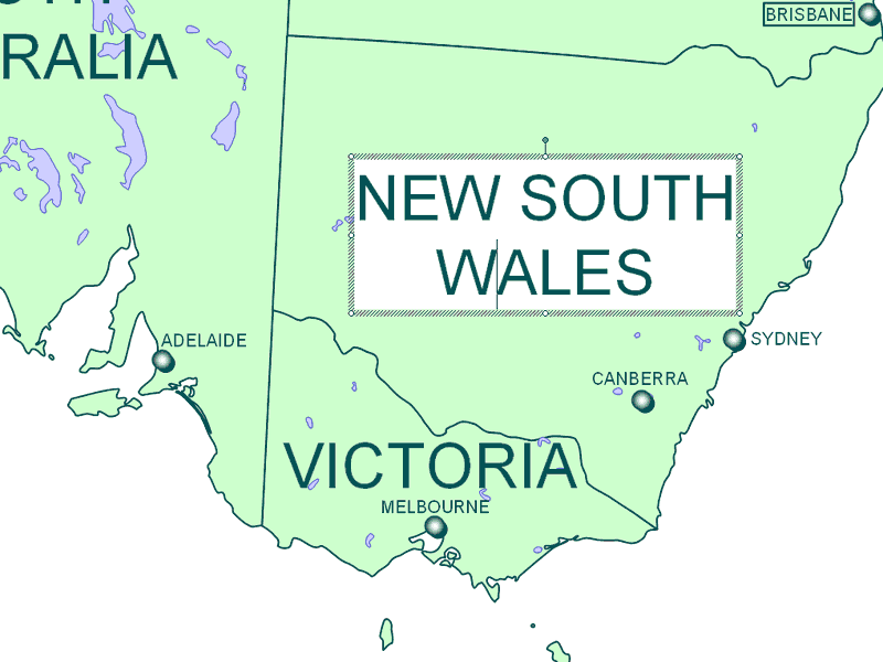 Detailed Australian Map being edited in powerpoint