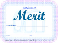 merit certificate - powerpoint backgrounds