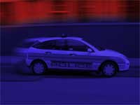 police car at high speed - powerpoint backgrounds