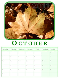 2011 powerpoint calendar October