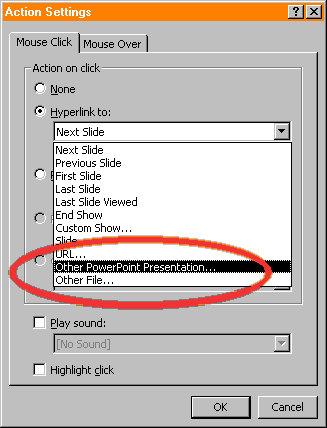 hyperlink to powerpoint presentation