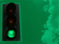 traffic light green - power point templates