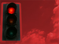 traffic light red - power point templates